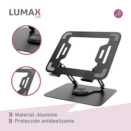 Soporte Lumax Base Aluminio Para Notebook Giro 360 Soporte Lumax Base Aluminio Para Notebook Giro 360