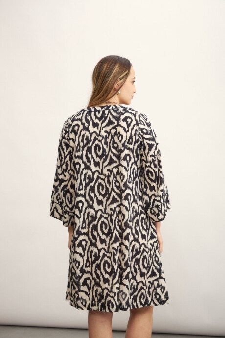 Vestido Vico Estampado Negro