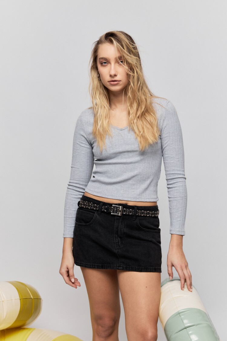 REMERA RUGA Gris Melange