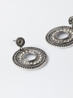 Pendientes Medianos Brillantes plateado