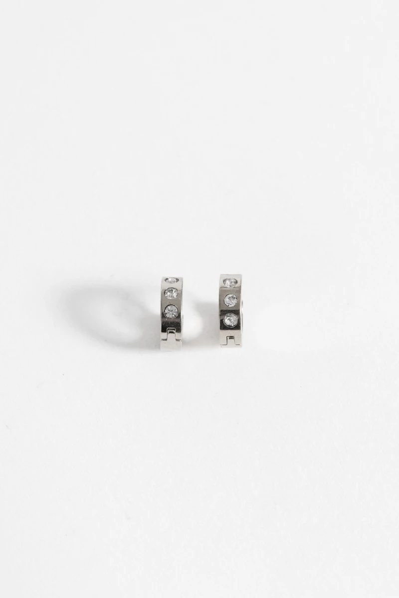 Aro strass grueso plateado