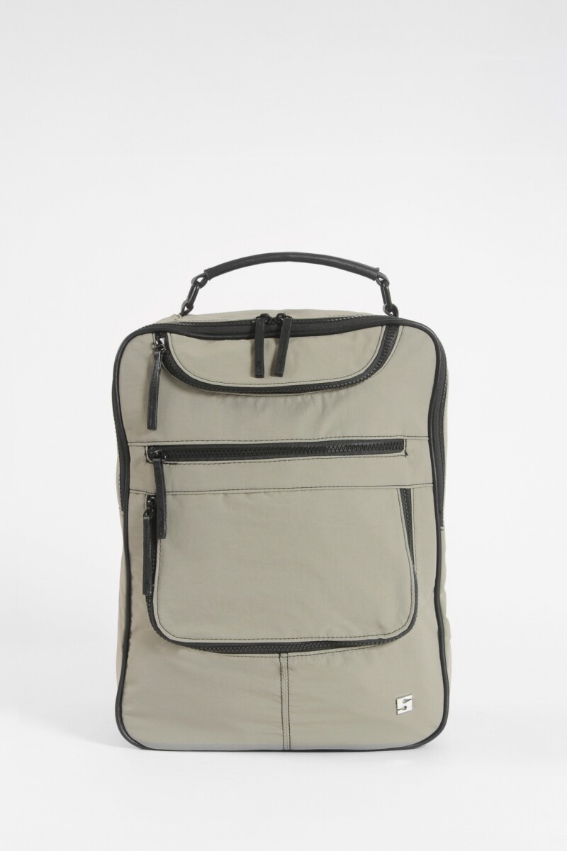 Mochila porta laptop cierres verde