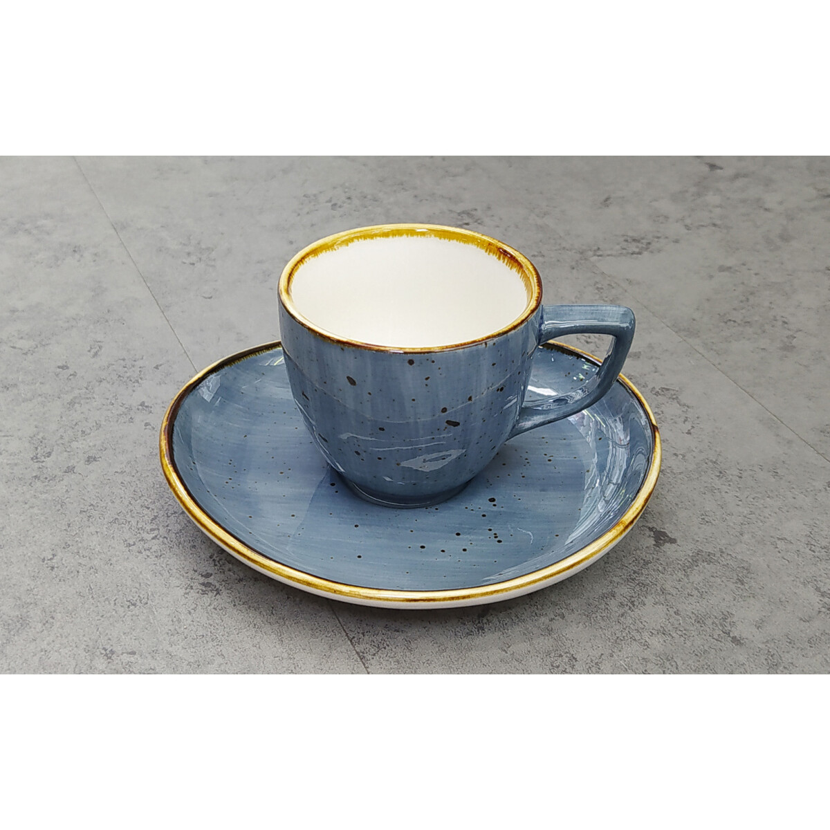 TAZA - C/PLATO 80ML DANN AZUL PORCELANA CZT05-119 