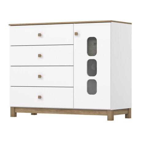 CÓMODA CAJONERA GUARDARROPA 4 CAJONES 1 PUERTA - INFANTIL CÓMODA CAJONERA GUARDARROPA 4 CAJONES 1 PUERTA - INFANTIL