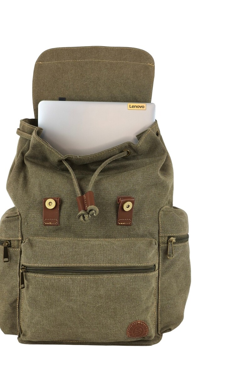 Mochila grande con bolsillos Verde