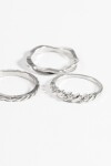 Set anillos wavy plateado