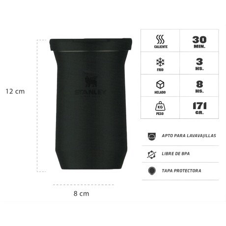 Mate con tapa Stanley acero inox. 200ml Negro mate