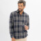 Camisa franela cuadros gris