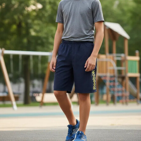 Bermuda Reebok para Niños y Jóvenes Deportiva Urbana Casual Azul Marino