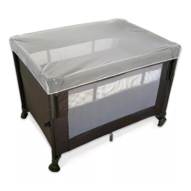 Practicuna Plegable Con Mosquitero Y Ruedas - Tinok Gris/Gris