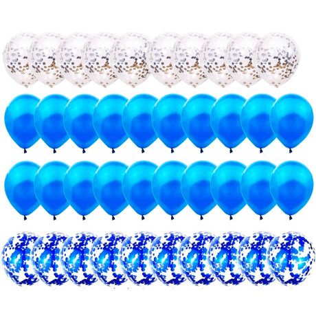 Set Globos Cumpleaños 74psc+Carteles+ Hilo+ Infla N24 Azul