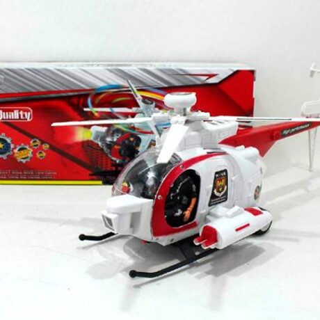 Helicóptero Comercial Con Luz Y Sonido 36x15cm Unica