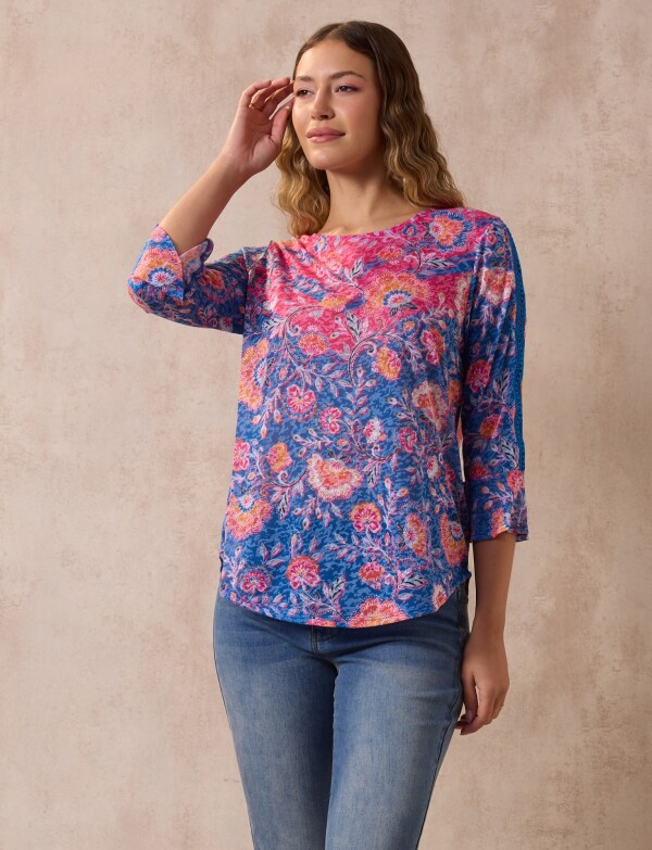 Blusa Printed MULTI/AZUL