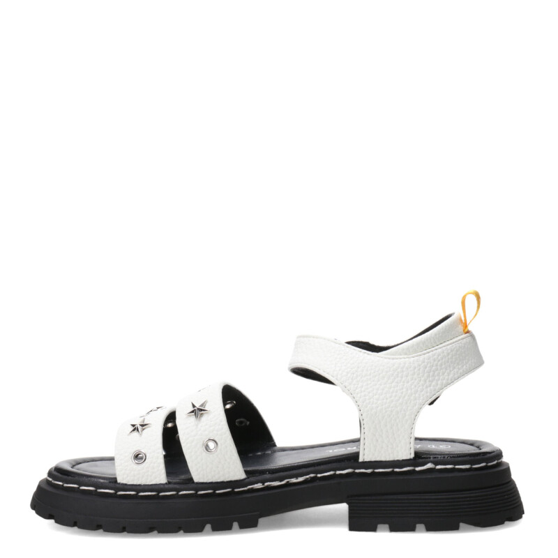 Sandalias de Niña MINI Miss Carol Tartan Con Tachas Blanco