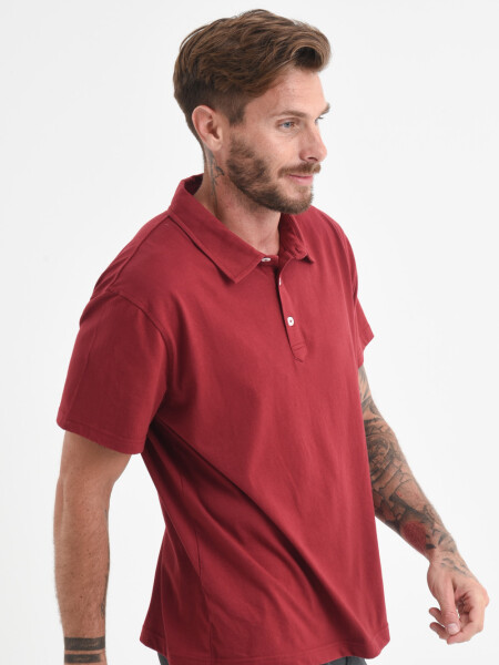 Camiseta manga corta polo Bordo