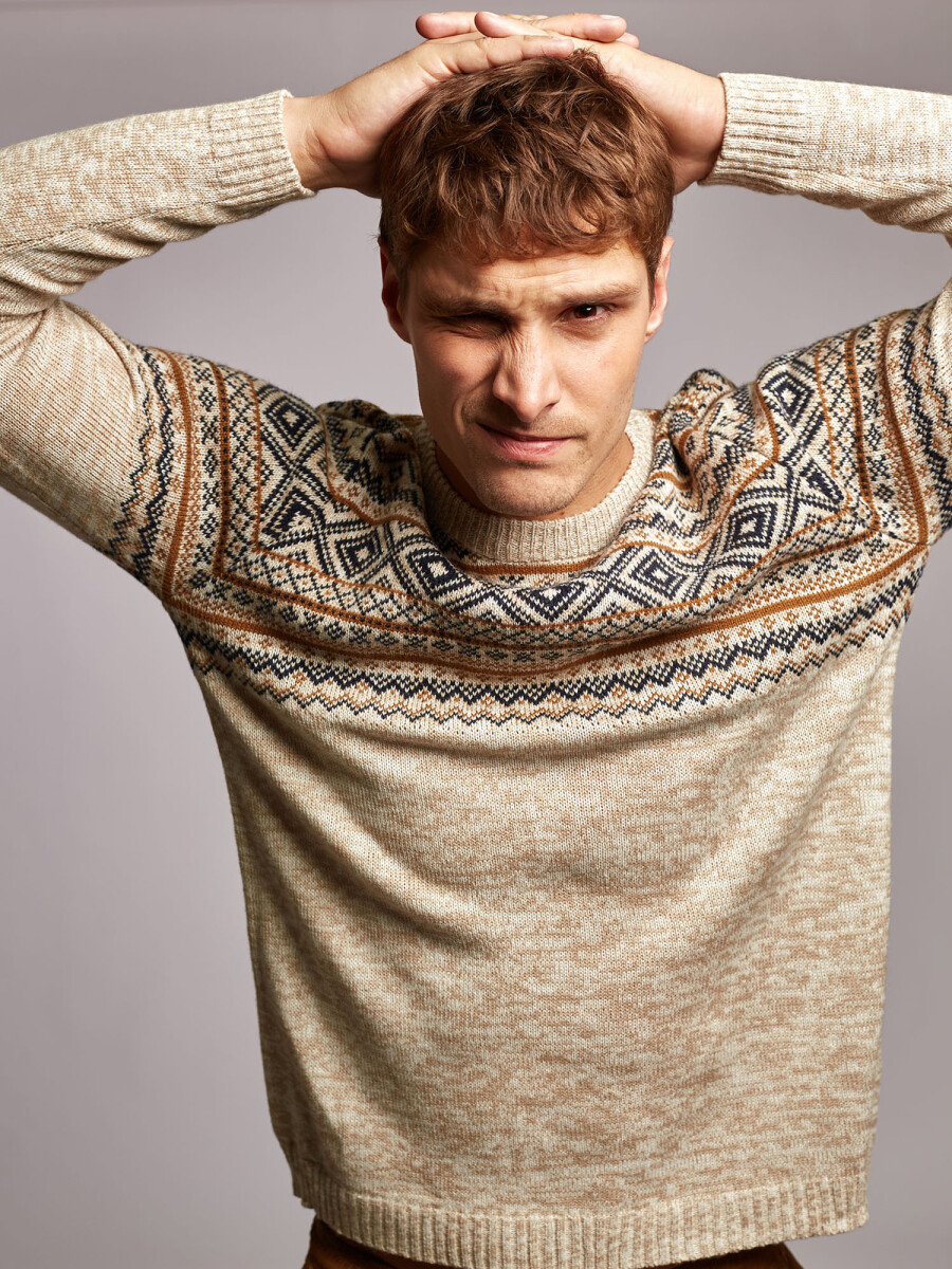 Sweater Jacquard - beige 