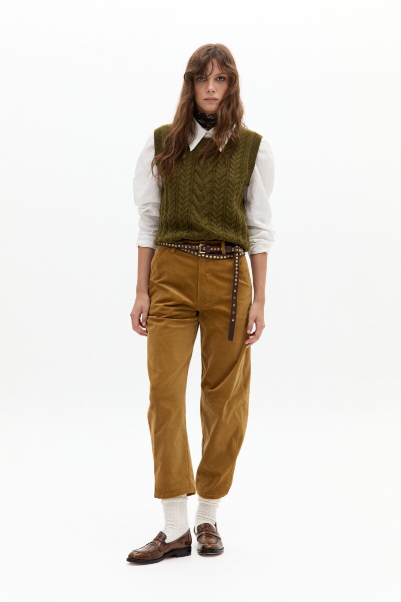 Pantalón Ambar en Corduroy Trigo