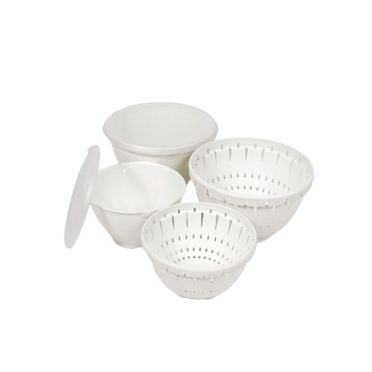 SET BOWL PLAST BLANCO 21X16CM 4PZAS 