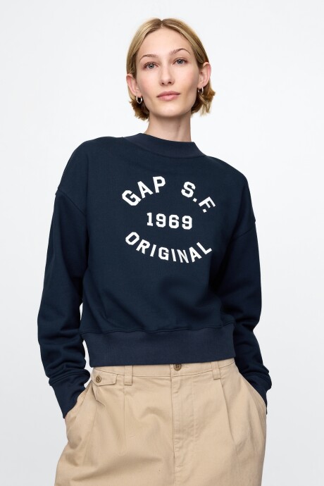 Buzo Deportivo Logo Gap Mujer Tapestry Navy