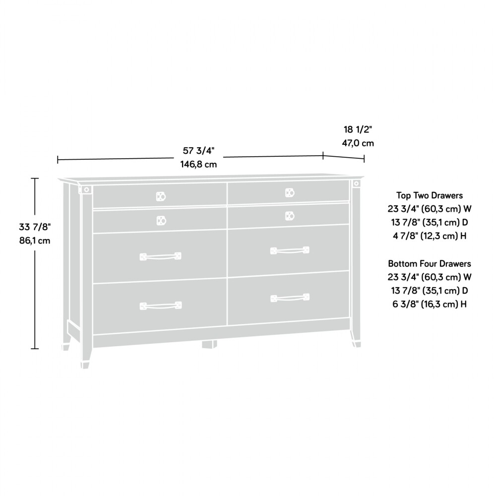 Aparador 6 cajones - Sauder - Linea Carson Forge Marron Oscuro