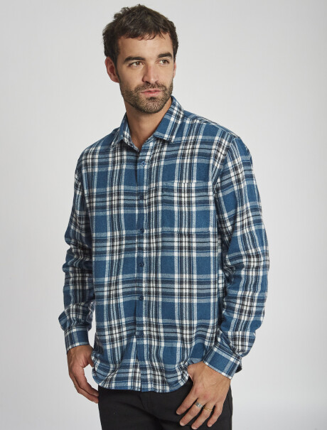 Camisa franela celeste