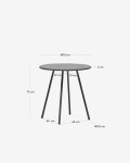 Mesa redonda de exterior Montjoi de acero con acabado gris Ø 70 cm