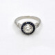 Anillo Platino, Brillantes Y Zafiros Sinteticos Anillo Platino, Brillantes Y Zafiros Sinteticos