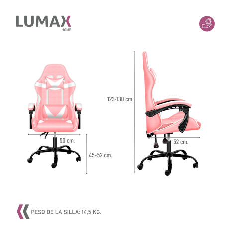 Silla Gamer Lumax Modelo ROM Rosa