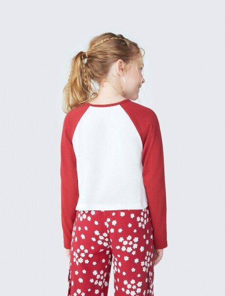 CAMISETA MANGA LARGA ROJO