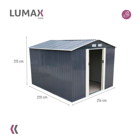 Caseta Galpon Jardin Lumax shrops Gris Oscuro 214x270x313 Caseta Galpon Jardin Lumax shrops Gris Oscuro 214x270x313