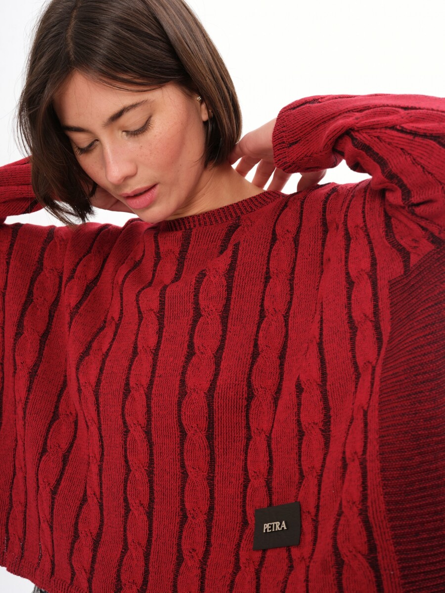 Sweater Oceano Crop - Rojo/Negro 