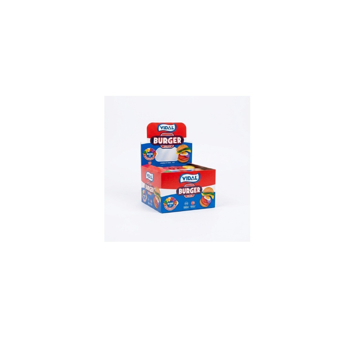 GELATINAS JELLY VIDAL HAMBURGUESA BURGER DISPLAY X11 U 