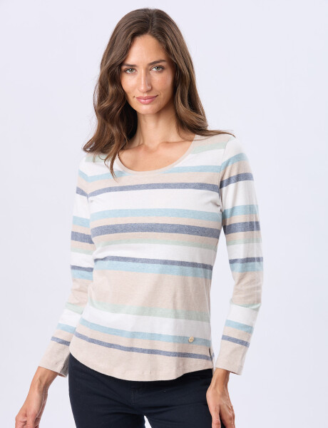 REMERA RAYADA Beige