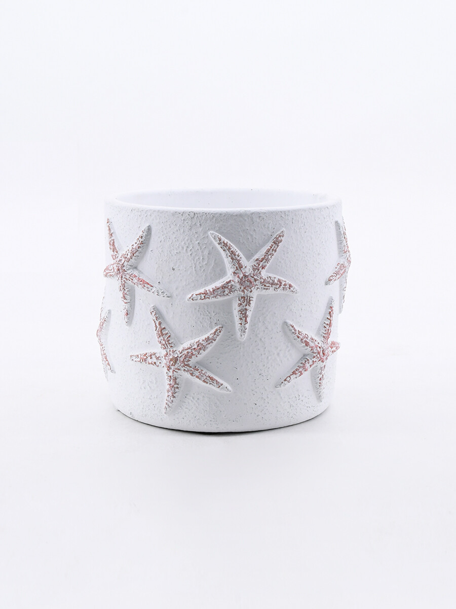 MACETA CEMENTO ESTRELLA - BLANCO 