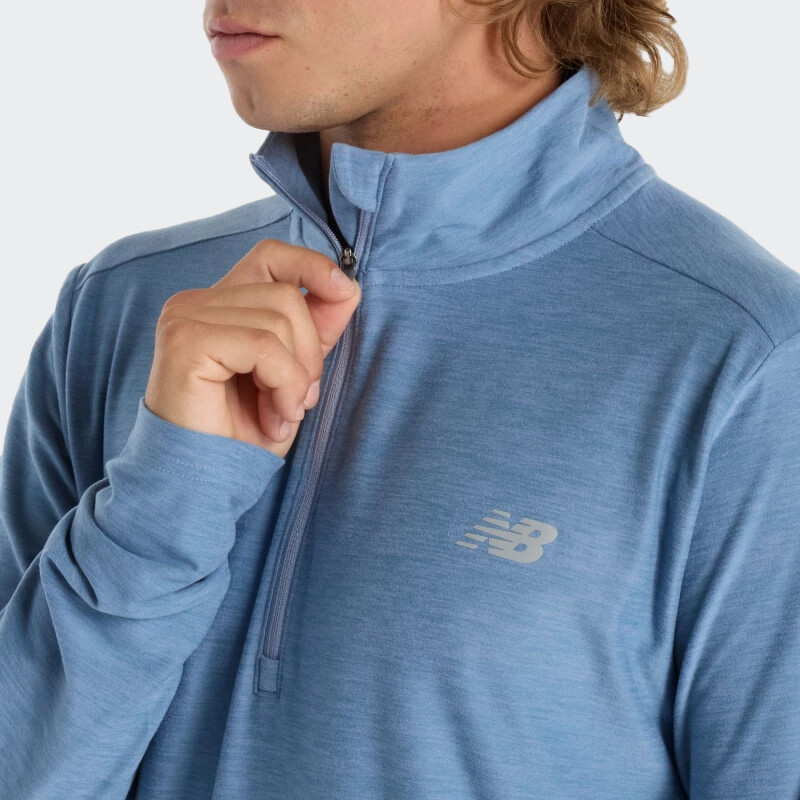 Buzo New Balance Space Dye 1/4 Zip Azul