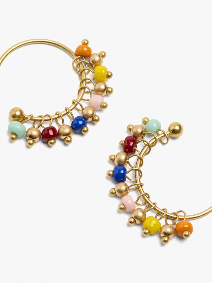Aros Abiertos Con Abalorios multicolor