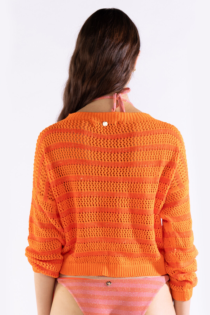 MILA STRIPED SWEATER Fucsia