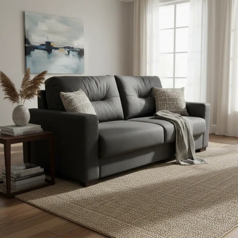 SOFA 3.5 CUERPOS 2.13mts - TELA LAVABLE - EASY CLEAN GRIS SOFA 3.5 CUERPOS 2.13mts - TELA LAVABLE - EASY CLEAN GRIS