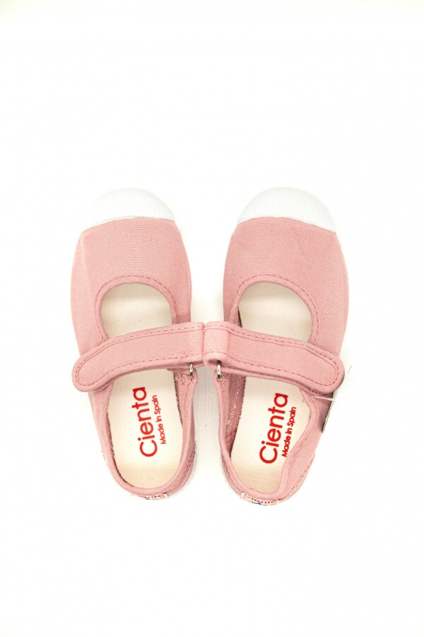 Merceditas puntera velcro tintado Rosa