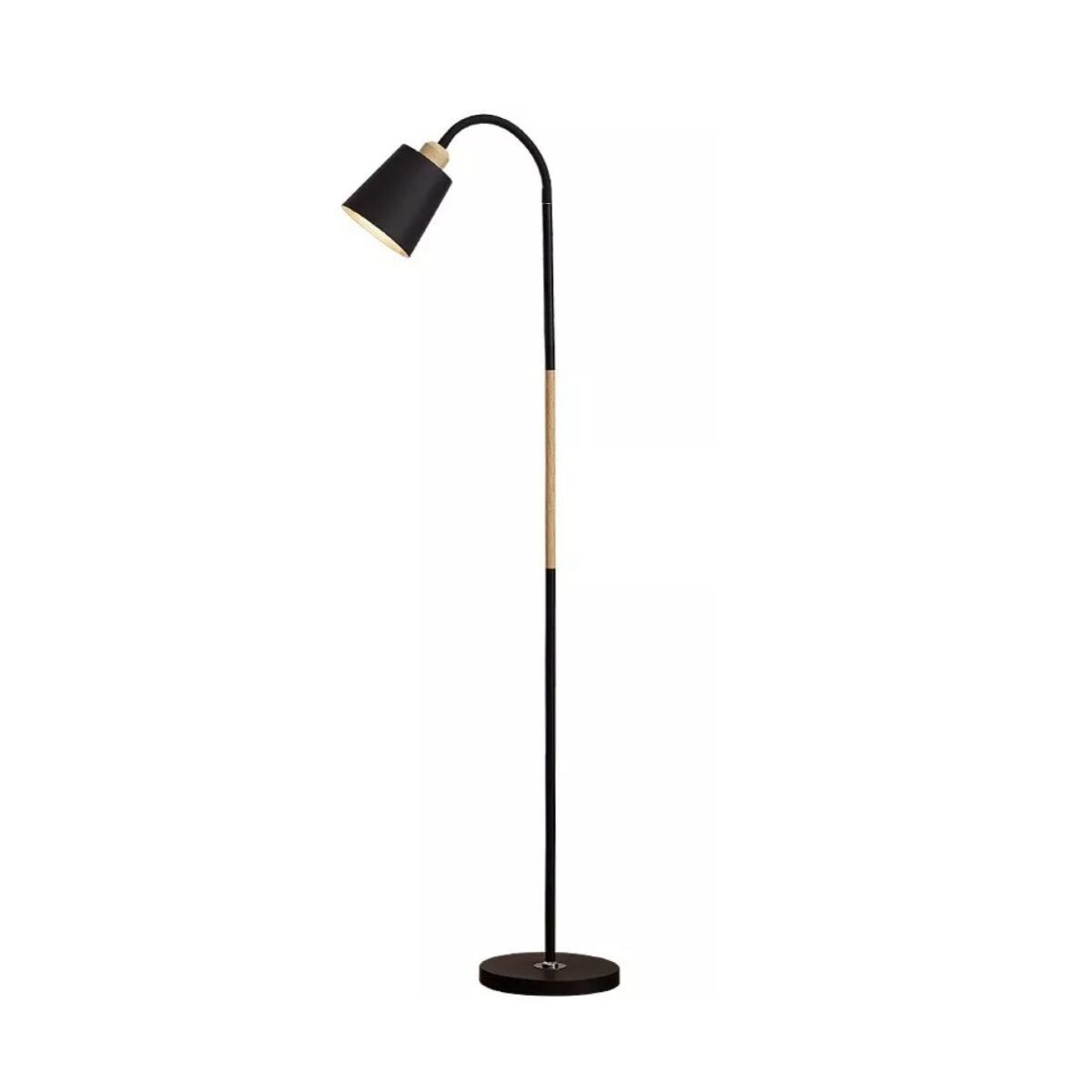Lámpara De Pie Moderna Nórdica Para Living Con Brazo Flexible de 1.5 Metros Color Negro 