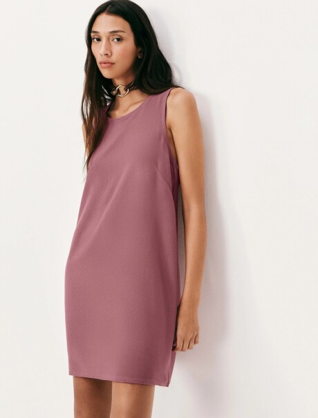 VESTIDO CORTO SIN MANGAS ROSADO