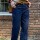 Jean Straight Belt Azul Oscuro