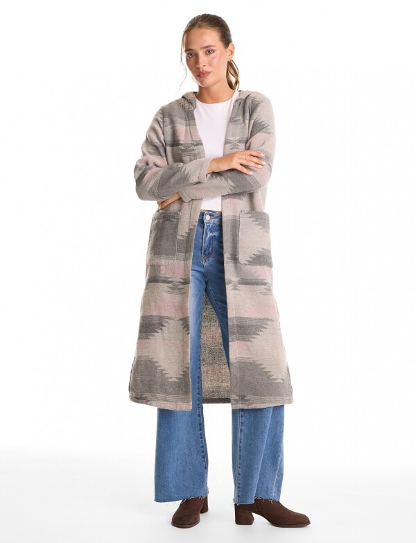 Cardigan Con Capucha GRIS/MULTI