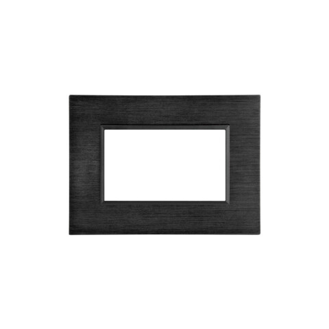Plaqueta p/3 mód. alum. ónix (negro) - Duomo Flat C56572
