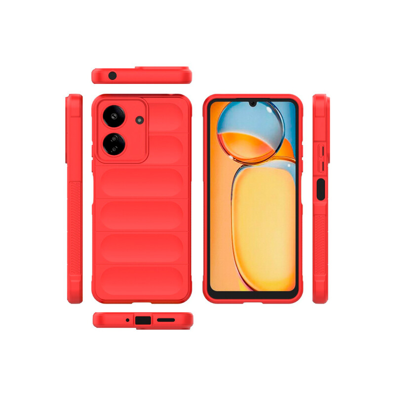 Protector Xiaomi Redmi 13C engomado con textura color rojo Protector Xiaomi Redmi 13c Engomado Con Textura Color Rojo