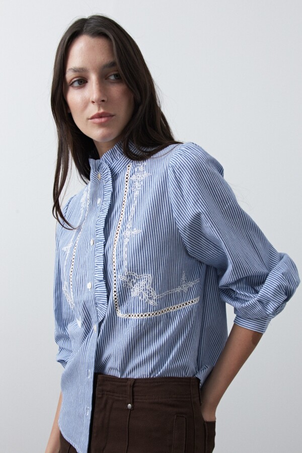 CAMISA SONO Blanco/Azul