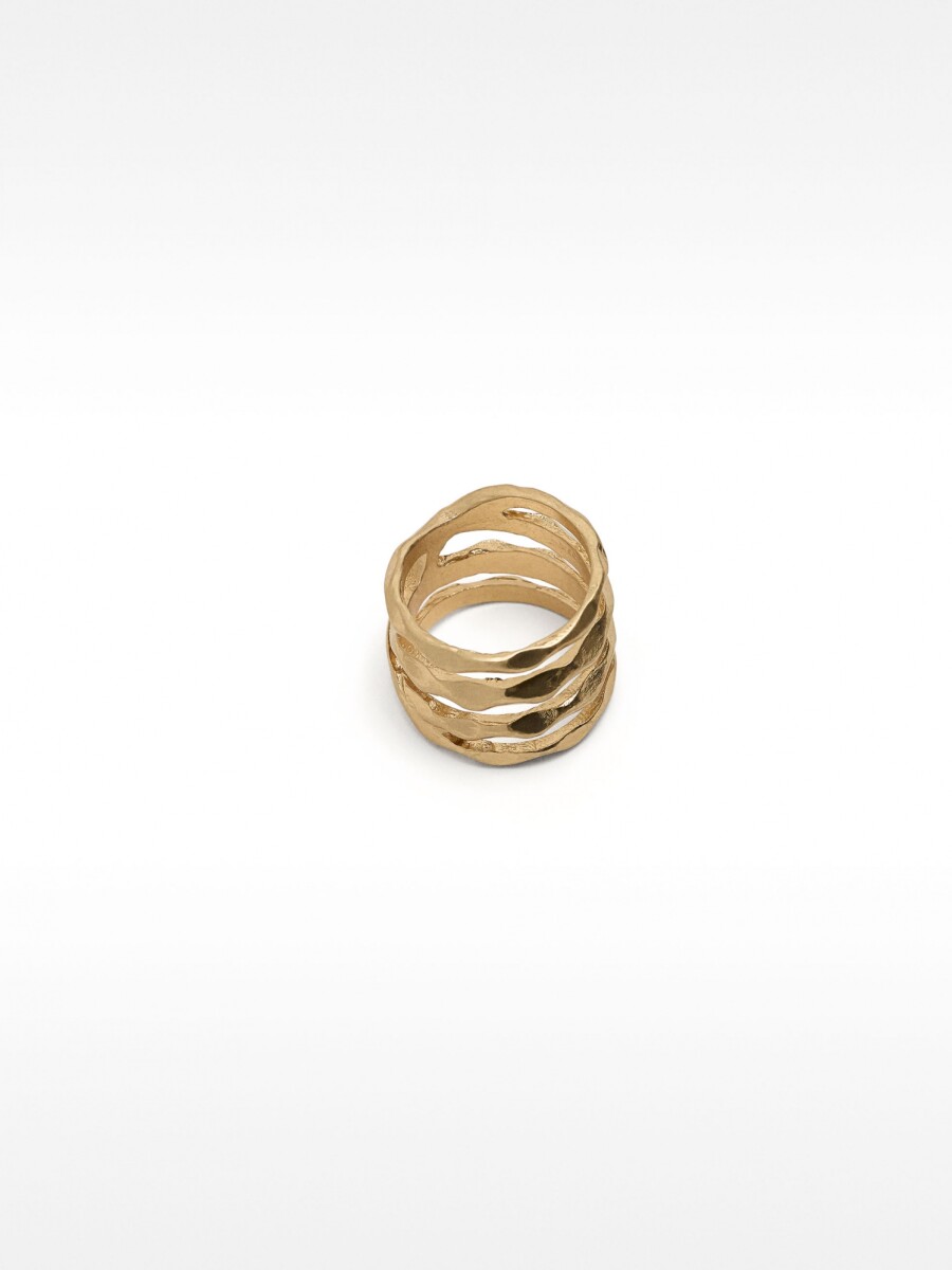 Anillo Ancho Efecto Múltiple dorado