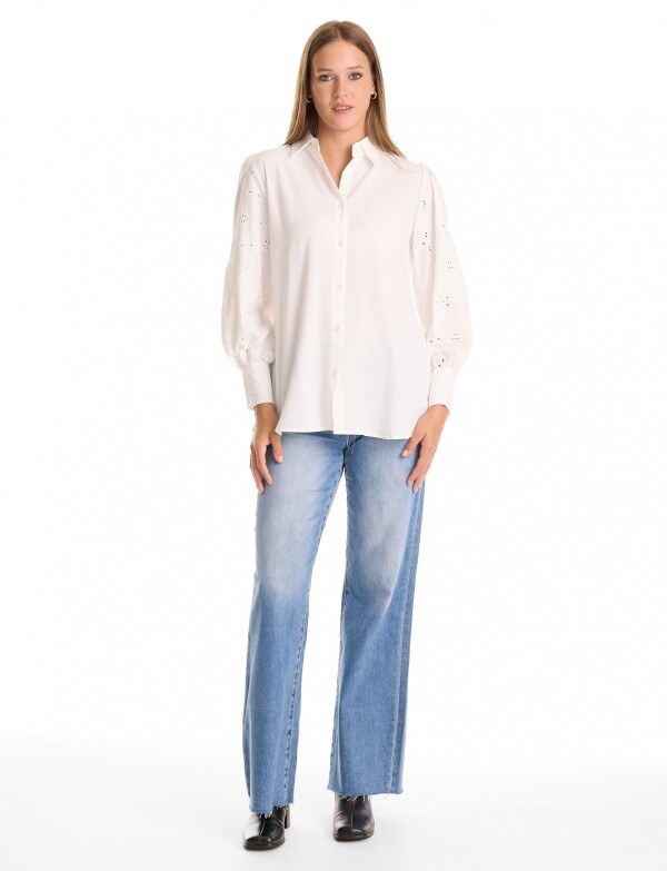 Camisa Manga Calada BLANCO