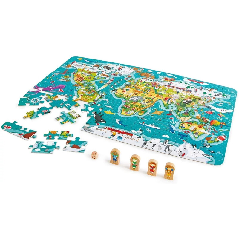 JUEGO Y ROMPECABEZAS DE LA GIRA MUNDIAL 2 EN 1 – HAPE JUEGO Y ROMPECABEZAS DE LA GIRA MUNDIAL 2 EN 1 – HAPE