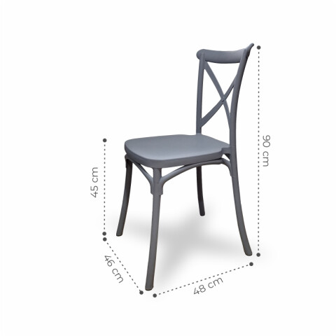 Silla Estilo Nórdico Katrina Para Comedor o Jardín - Gris Silla Estilo Nórdico Katrina Para Comedor o Jardín - Gris